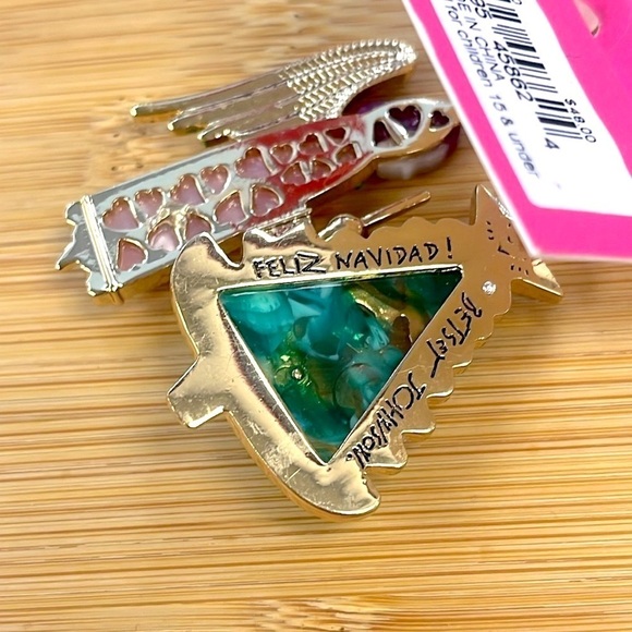Brand New Betsey Johnsons Mismatch Christmas Tree & Angel Drop Earrings - Picture 9 of 11